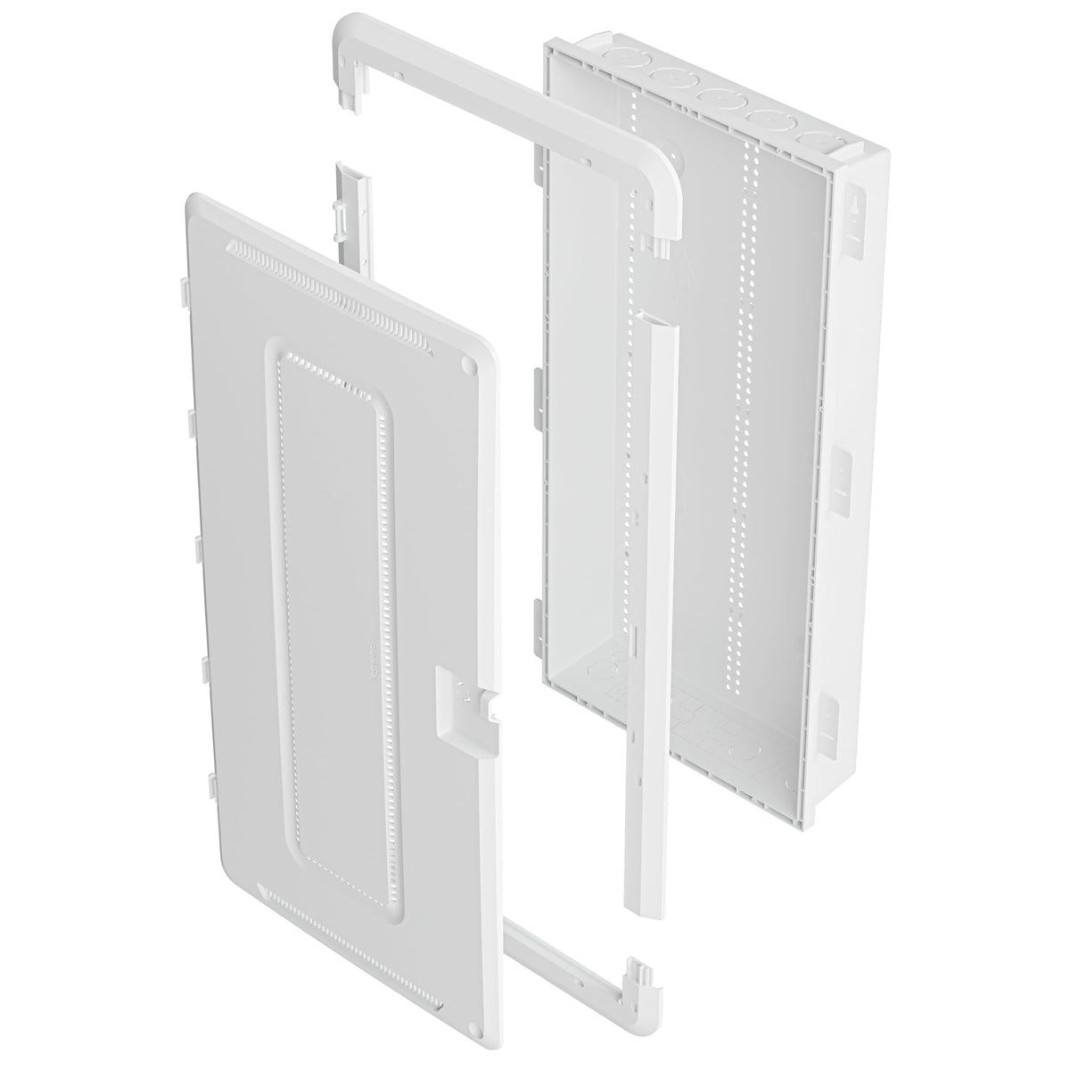 Legrand - On-Q 30 Inch Media Enclosure, WiFi Electrical Box, Cable Management Box for Distribution of Networking Service, Recessed Media Box Lets Signal Through, White, ENP3050NA