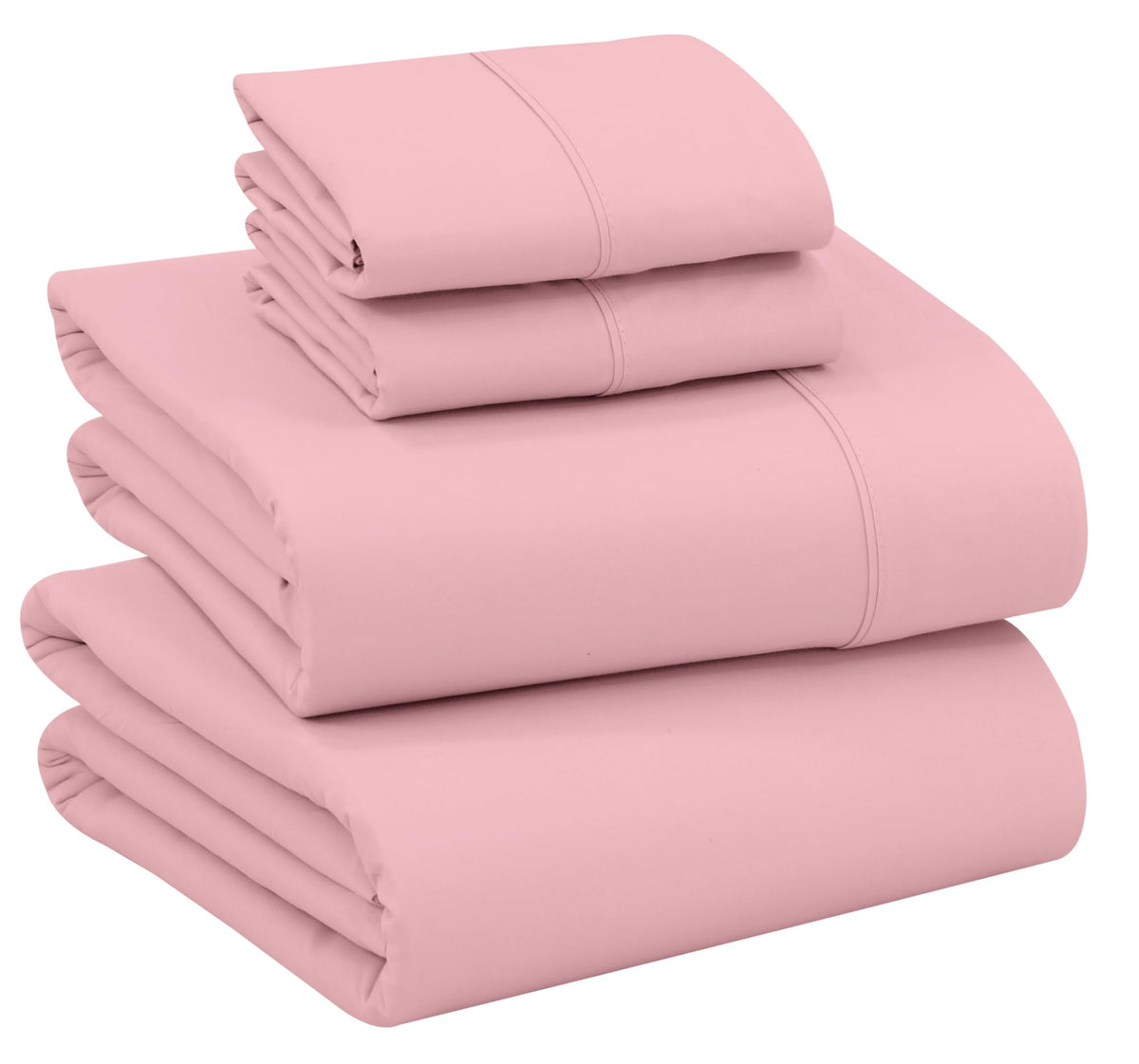 RUVANTI 100% Cotton Percale Sheets King Size – Crisp Cooling Bed Sheets for Hot Sleepers, Deep Pocket 16”, Soft Breathable & Durable Hotel-Style 4 Piece Set, Bridal Rose
