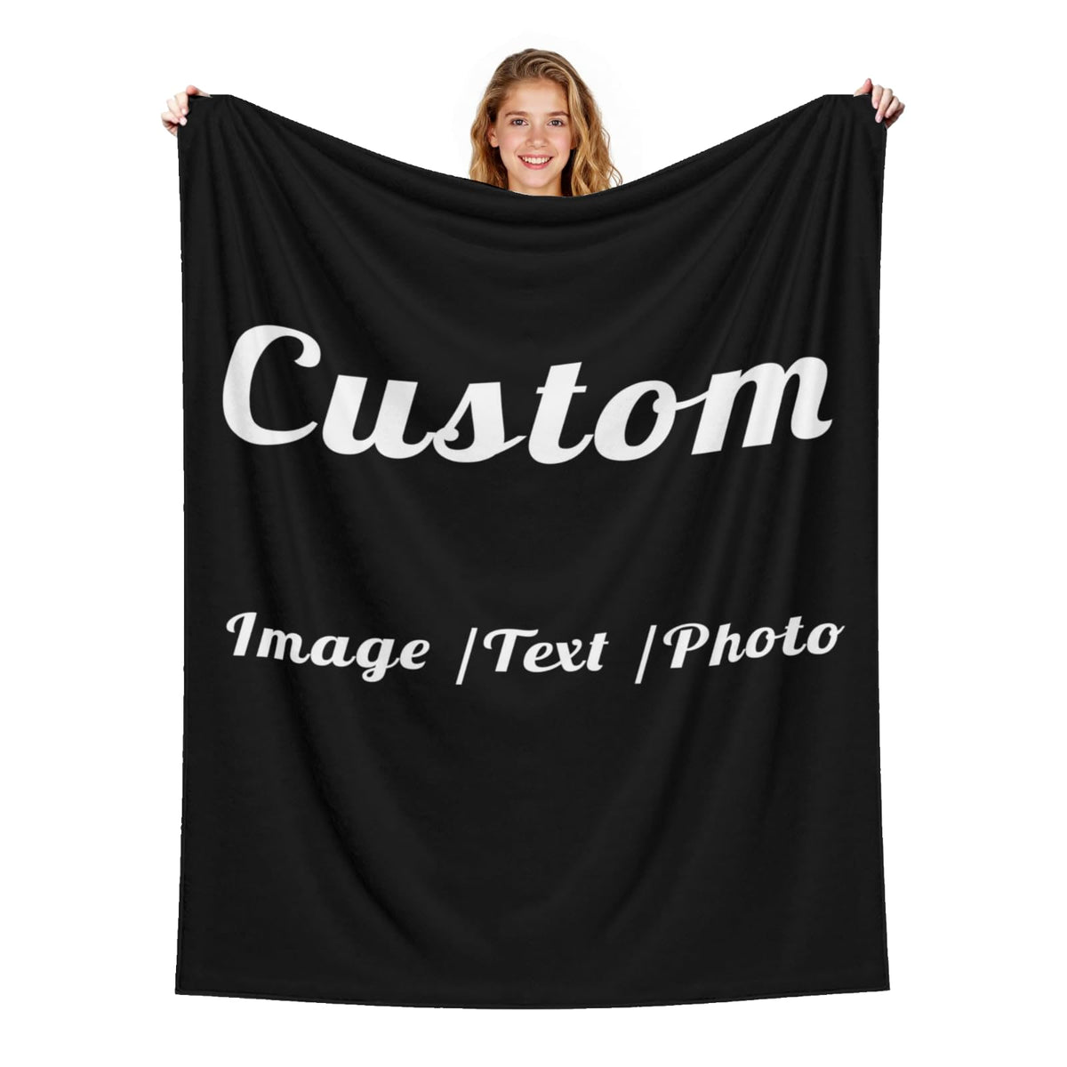 Custom Blankets with Picture 50 x 60 Inch Personalized Photos Fleece Throw Blanket Anniversary Birthday Gifts Soft Warm Customized Blankets for Holiday, Adult, Boyfriend, Girlfriend