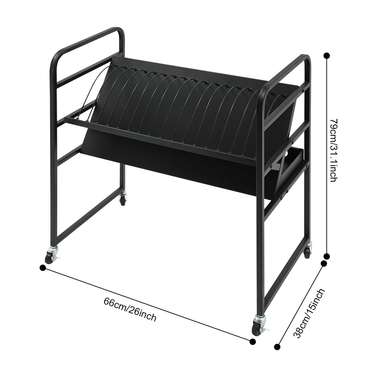 Bulelula 16-Bay Laptop and Tablet Open Charging Station, Tablet Mobile Charging Cart Storage Cart Up to 14in Screen Size for Office Classroom