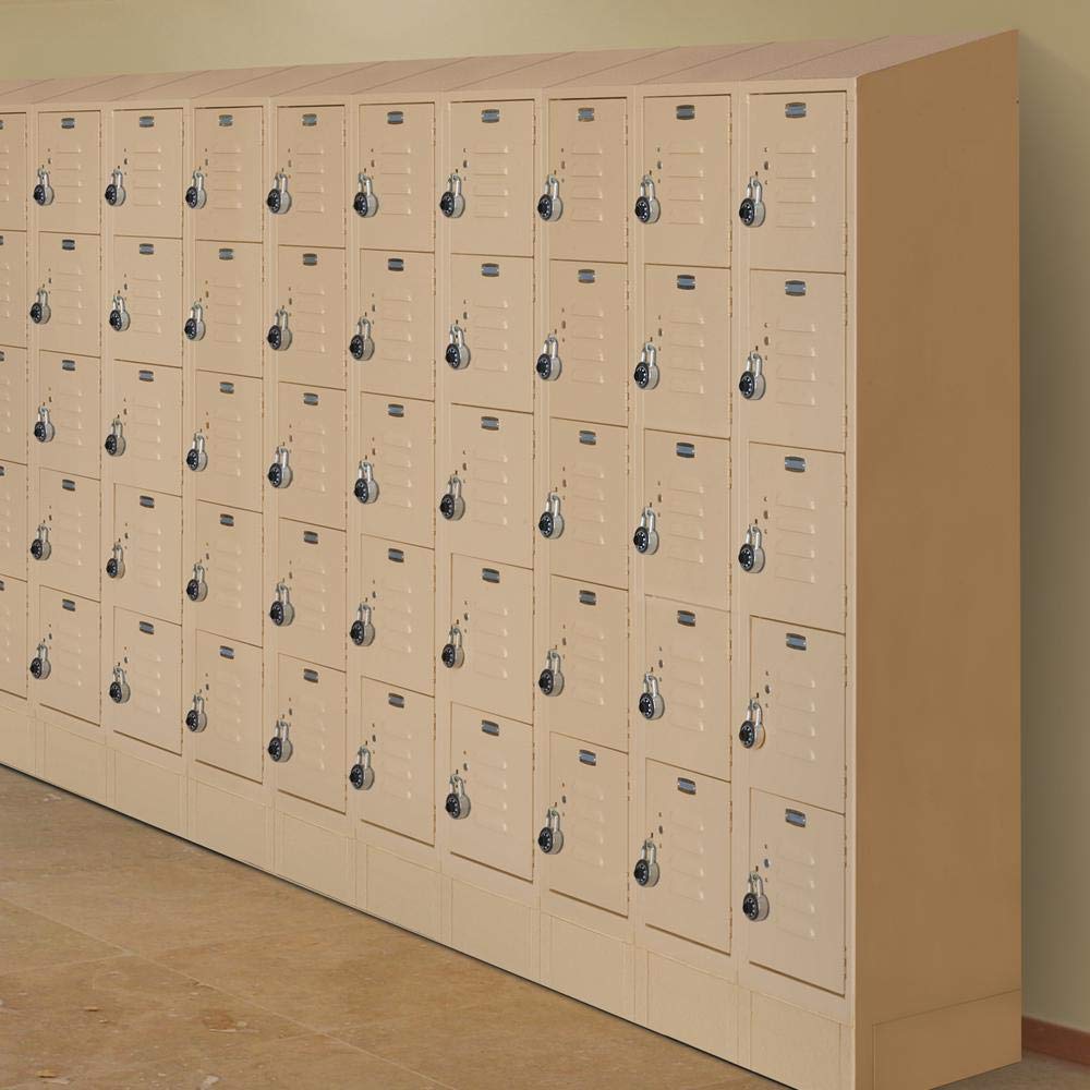 Salsbury Industries 65358TN-U Five Tier Box Style 36-Inch Wide 5-Feet High 18-Inch Deep Unassembled Standard Metal Locker, Tan Brown