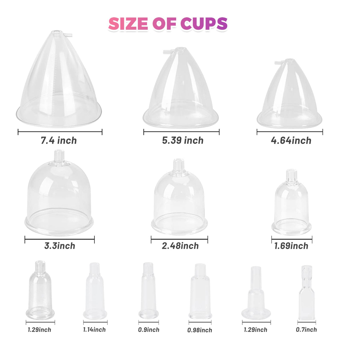 Meifuly Vacuum Therapy Machine with 1500ML Large Cups, Vacuum Cupping Machine, Vacuum Cupping Therapy Sets with 24 Vacuum Cups and 3 Pumps, 0-60 cmHg