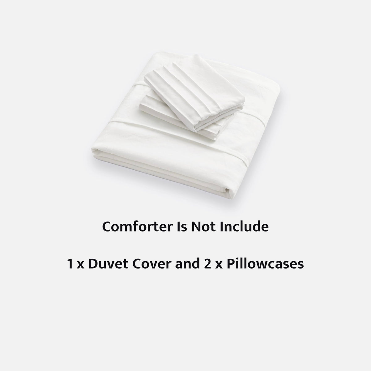 Oli Anderson White Duvet Cover King Size - Pleated King Duvet Cover, 3PCS Soft and Breathable Textured Bedding Set with Zipper Closure(White,104"x90")