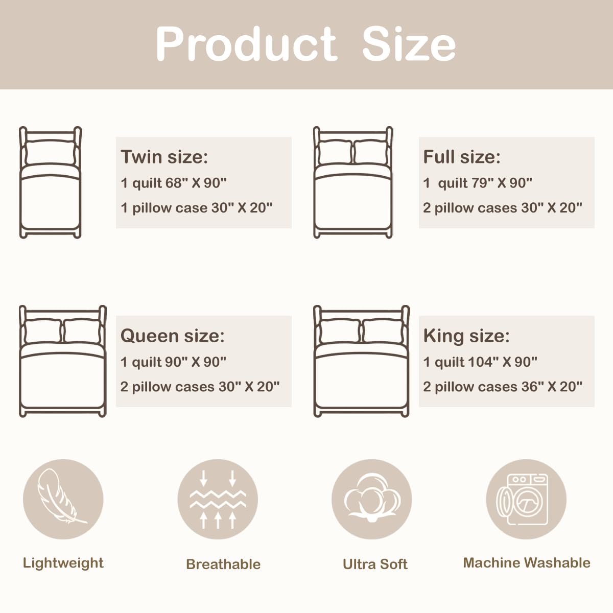 Feelyou Dot Pattern Quilts for King Bed Purple Bedspreads Soft Bed Summer Lightweight Comforter Geometric Coverlet All Season 3 Pieces (1 Quilt, 2 Pillowcases) Stripe Line Bedding Set