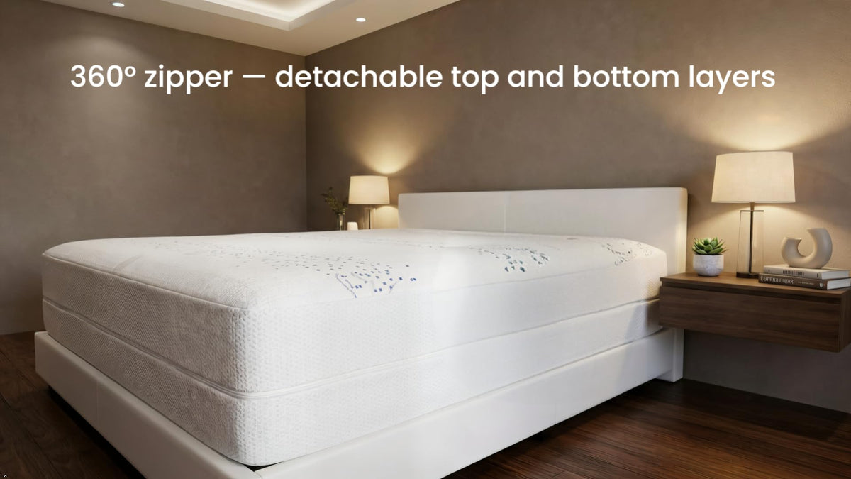 Zippered Mattress Encasement, Mattress Cover Protector, Breathable Waterproof Bed Sheet Alternative, Skin?Friendly Knit Deep Pocket Sheet Cover-ZIVZIV (Depth 10''-11'', King 76''x80'')