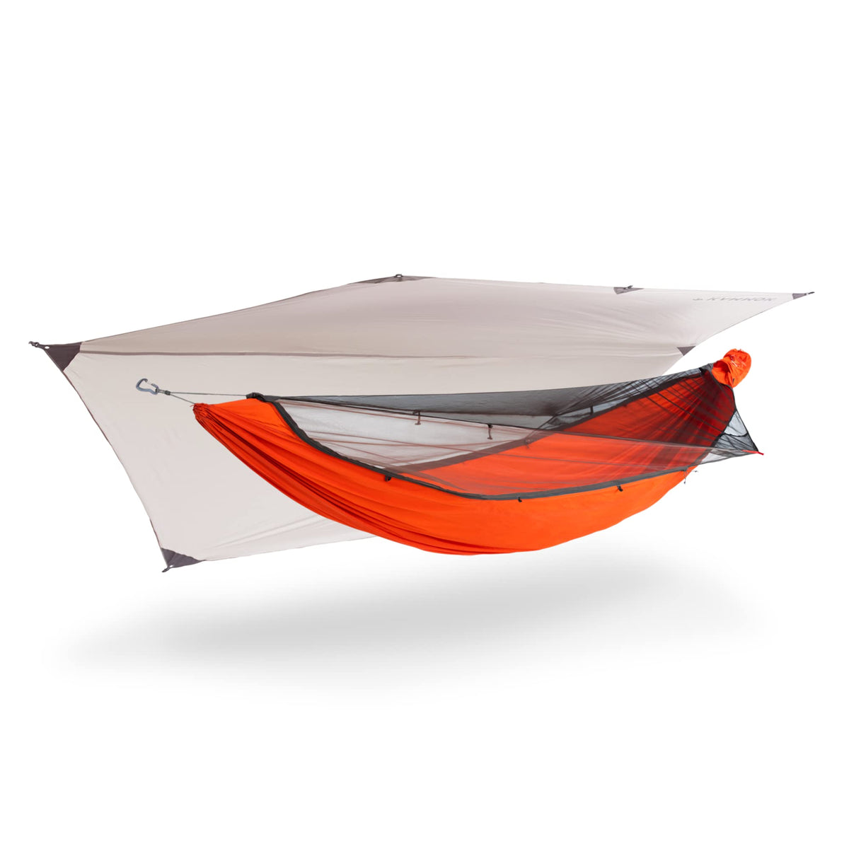 KAMMOK Mantis Ultra Light Hammock, All Seasons, Mosquito Net, Storage Bag, Camping, Outdoor Activities - Ember Orange