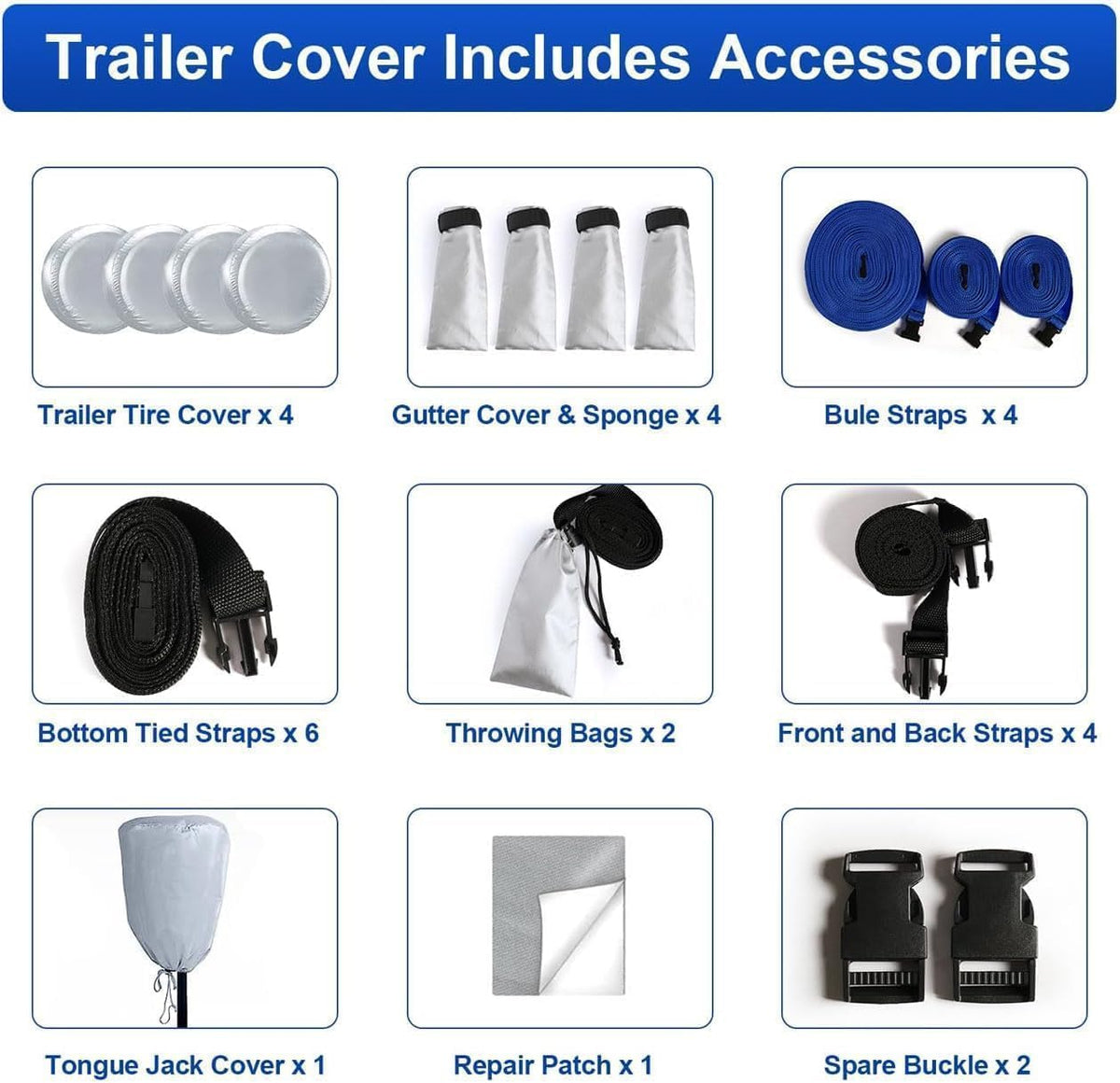 Kayme RV Cover for 28-31ft Travel Trailers, 300D Oxford Heavy Duty Waterproof Camper Cover with Zipper Door.Windproof, UV Protection, Snowproof.Includes 4 Tire Covers, Jack Cover & Wind Straps