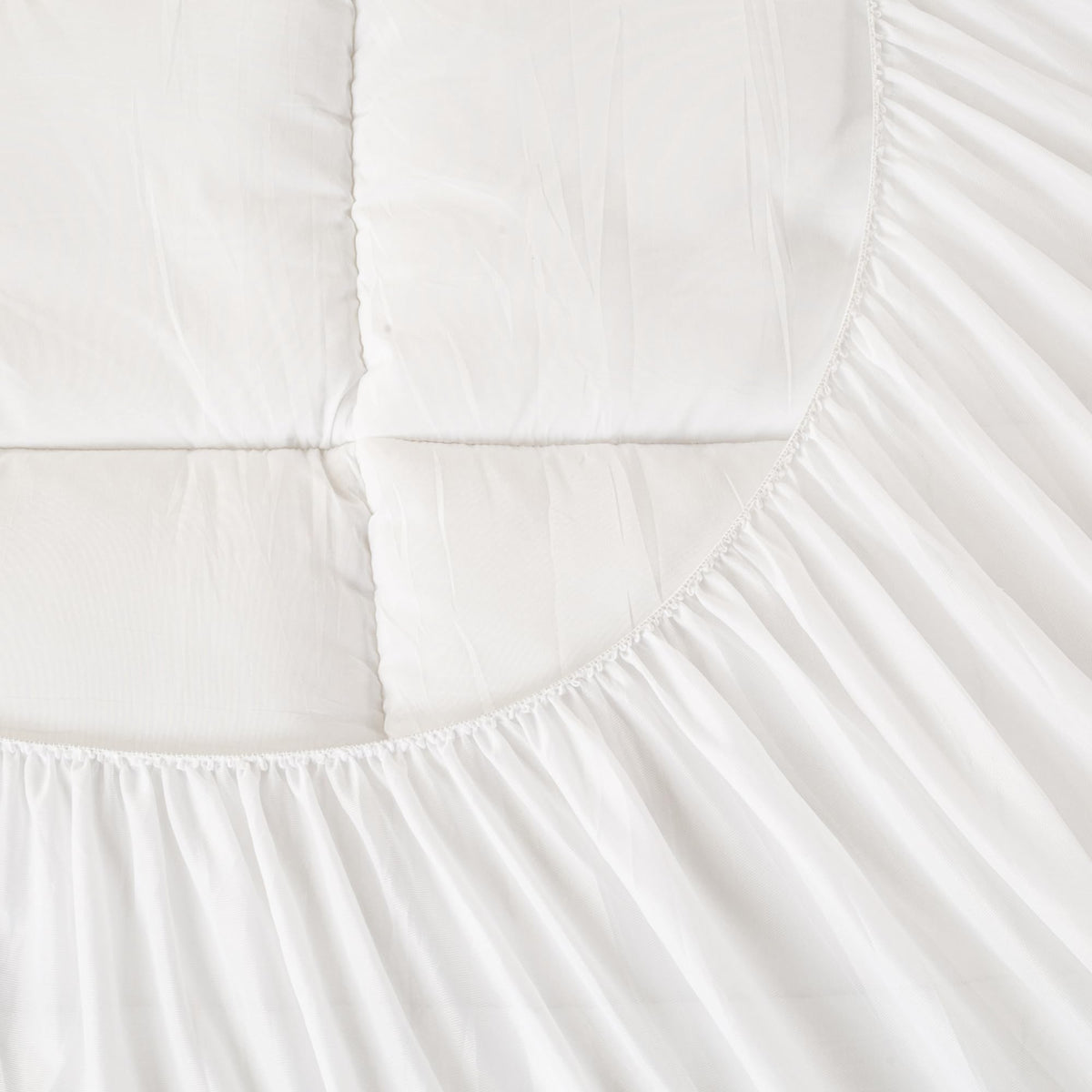 Treaton, Mattress Pad, Cooling Cotton Pillow Top Cover Quilted Elastic Fitted Protector, Breathable Fluffy Soft Topper with 18-Inch Deep Pocket, Twin, White