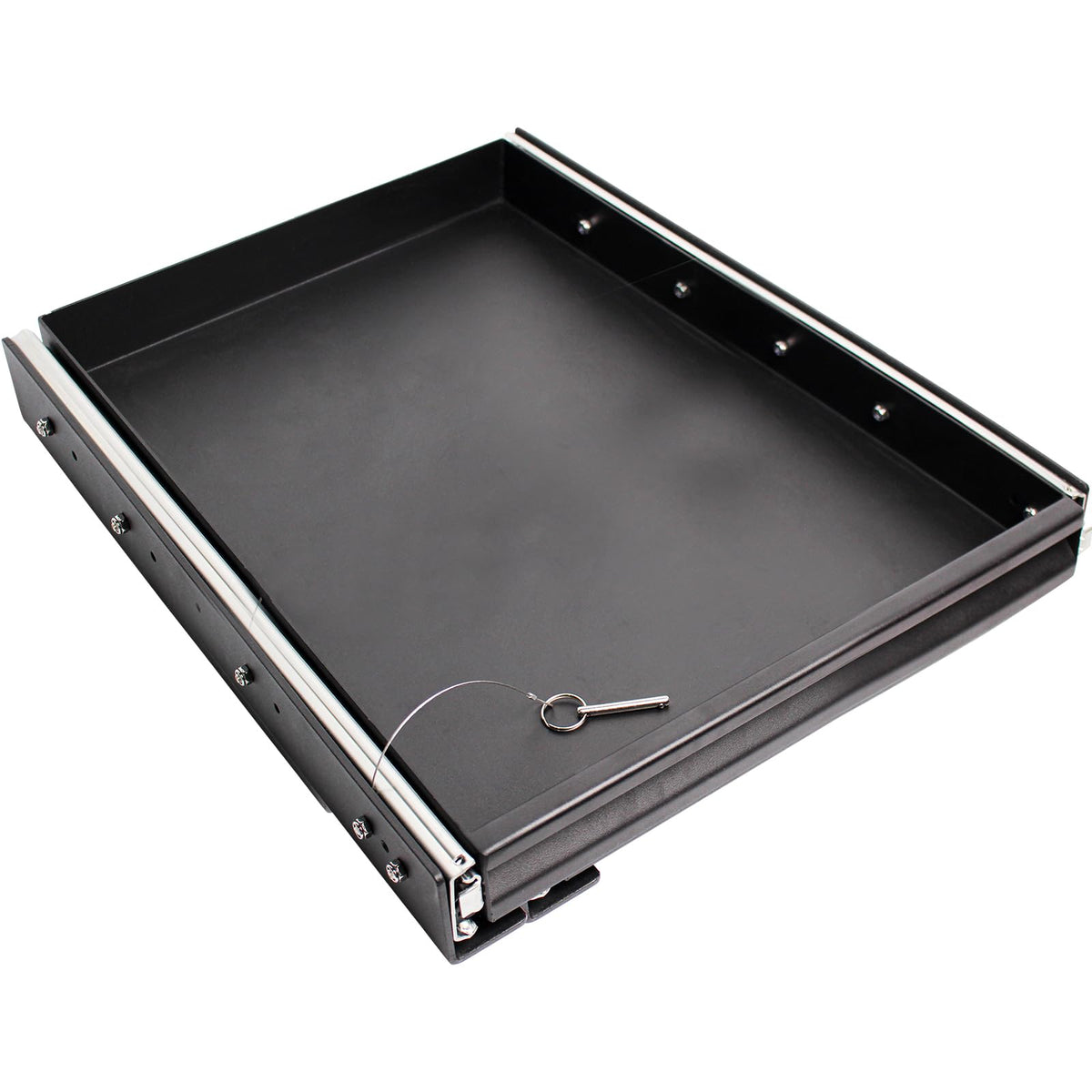 Heavy Duty Steel Sliding Battery Tray,Generator Slide Out Tray for RV, Universal RV Storage Rack for Tools and Outdoor Gear (14"x24"x2.7")