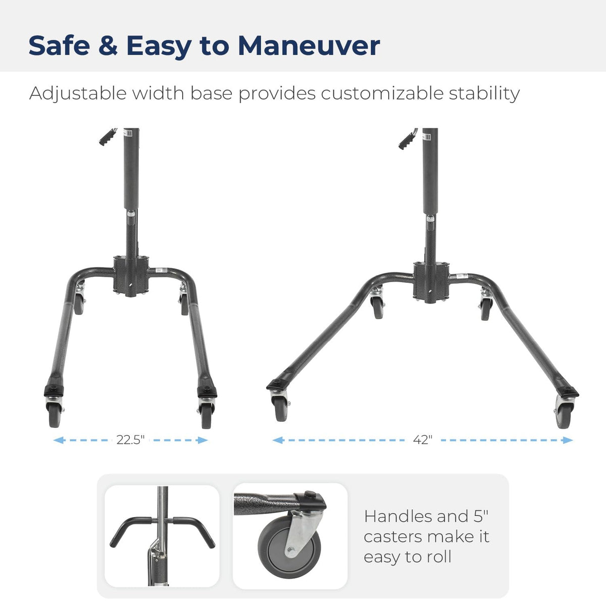 Drive Medical 13023SV Handicap Hydraulic Lift, Silver Vein 5 Inch (Pack of 1)