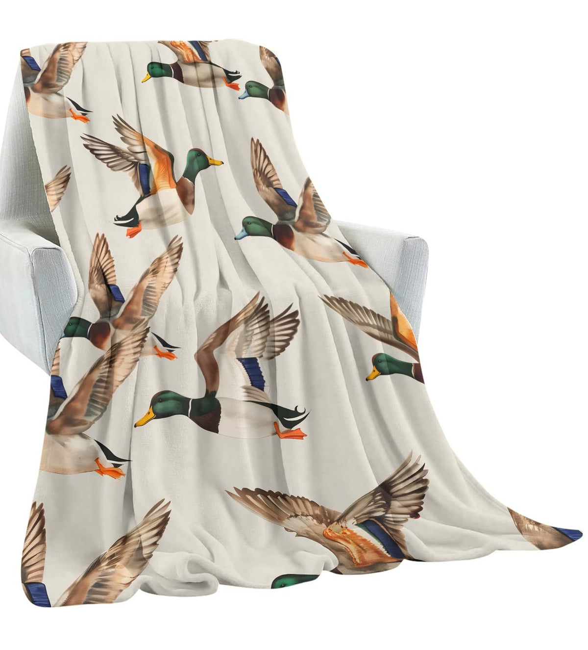 amepay Flying Mallard Duck Blanket Gifts for Kids Women Adult Girls,Nature Aniaml Throw Blankets,Soft Comfy Lightweight for Home Couch Bed Sofa Realistic Decor,Playful Farm Art 50x60in