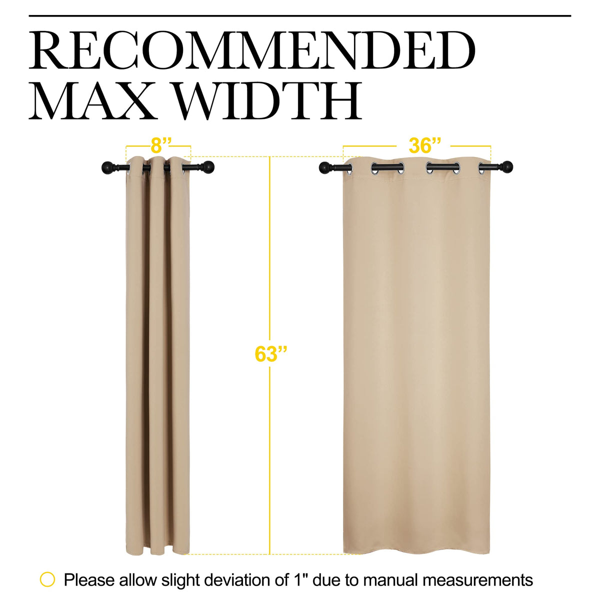NICETOWN Thermal Insulated Grommet Room Darkening Curtains/Draperies/Panels for Bedroom (2 Panels, W42 x L63 inches, Biscotti Beige)