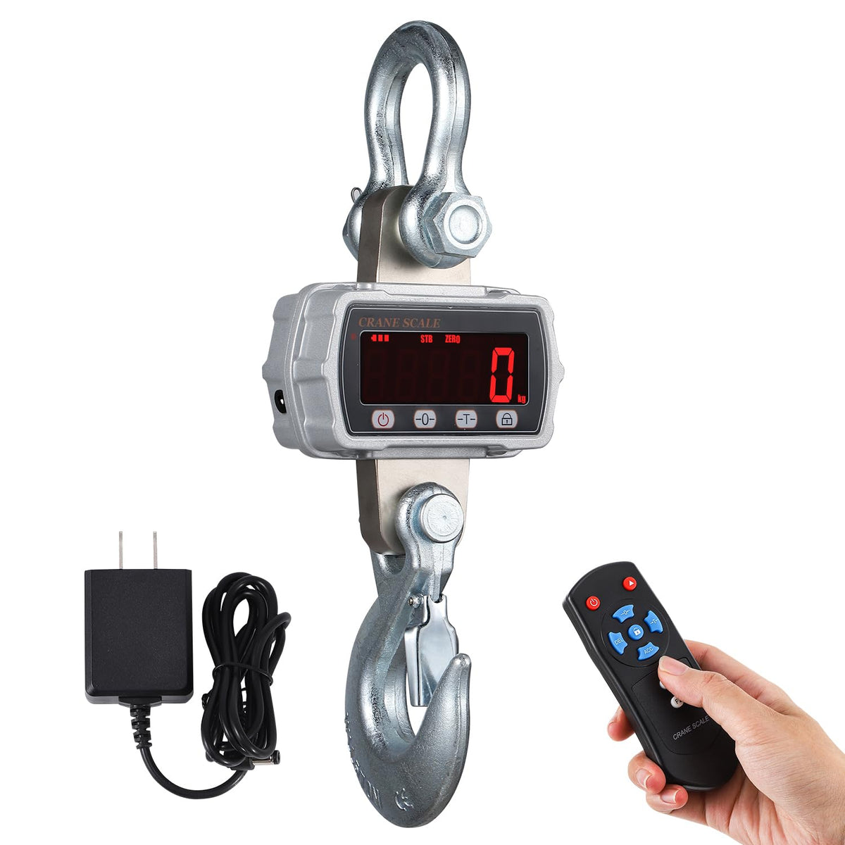 CGOLDENWALL Digital Crane Scale 6600lb Industrial Hanging Scale Handheld Hoist Scale kg lb Switchable 3000kg Wild Game Scale for Farms, Hunting and Livestock