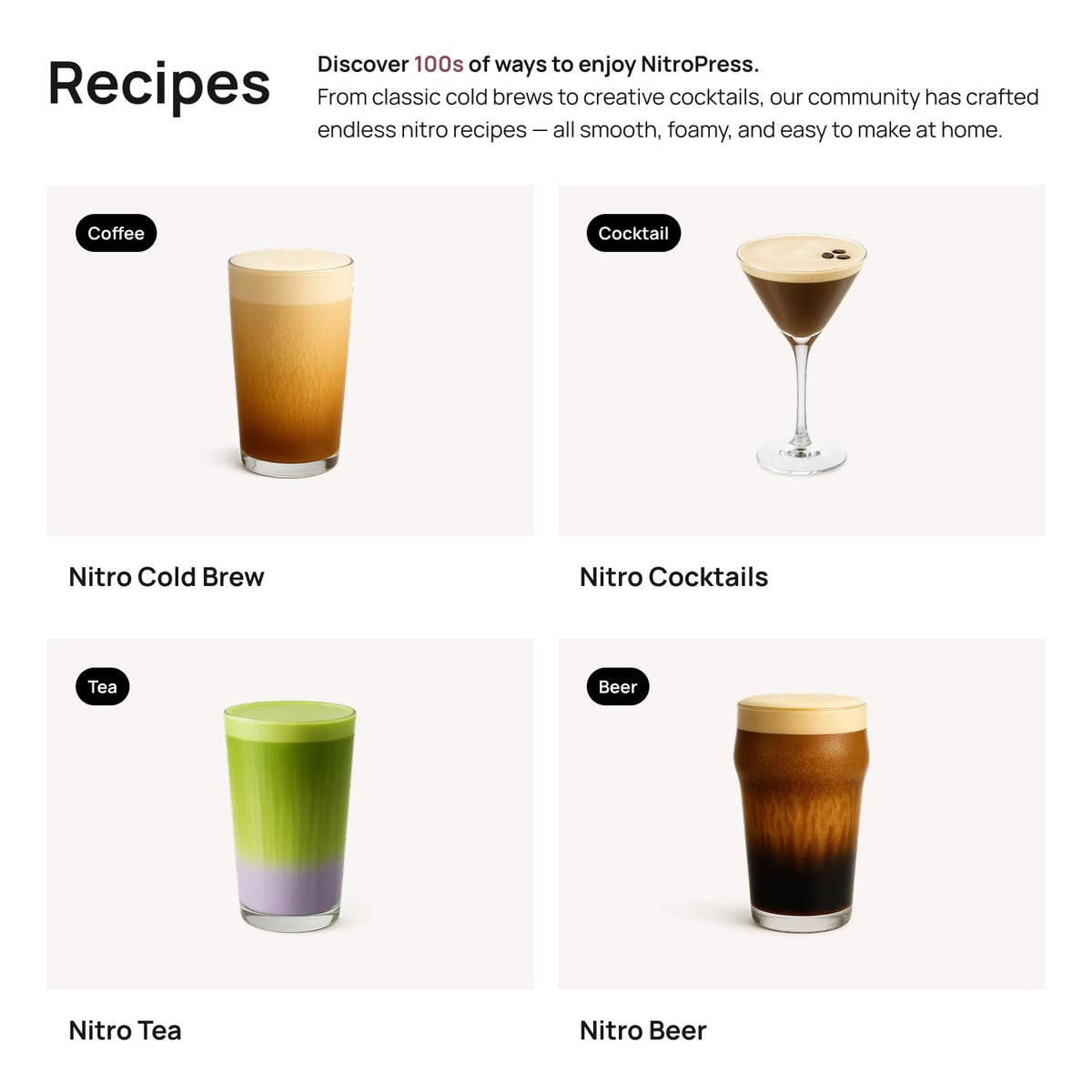 NitroPress DS Electric Nitro Cold Brew Coffee & Cocktail Maker Machine, Air-Powered Nitro Coffee Maker & Nitrogen Infuser for Coffee Matcha Cocktails & Drinks Stainless Steel Home Bar Beverage System