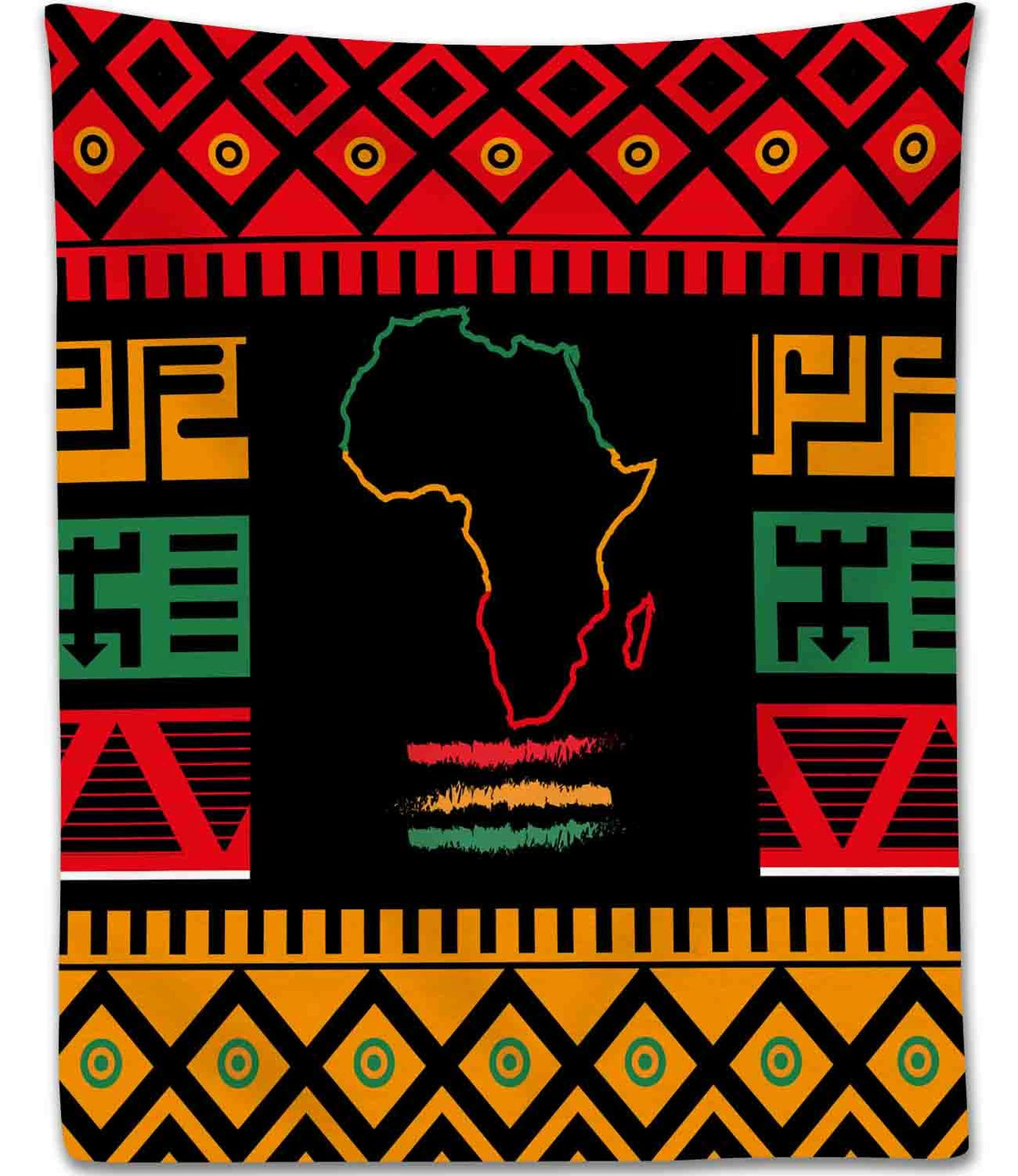 TKUYO African Throw Blanket, Map of Africa Black History Moth Traditional Tribal Ethnic Geometric Print Colorful Fuzzy Fannel Blankets for Sofa Bed Chair Couch Bedroom Living Room Gifts, 30"x40" Inch