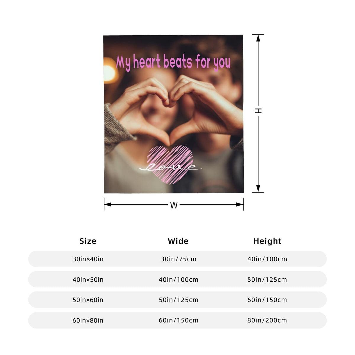 AMORVITA Custom Blanket with Picture Personalized Blanket with Photos Text Name, Customized Gifts for Women Men Mom Dad Girls Boys Baby - Birthday Christmas Father's Mother's Valentine's Day