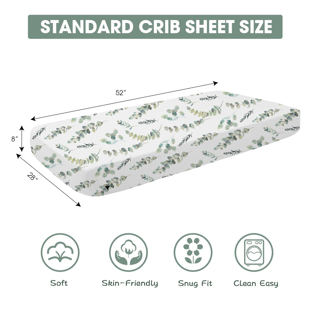 Bimocosy Crib Sheets 4 Pack, Baby Crib Sheets Fitted for Boys and Girls Breathable & Snug Fit, Soft Toddler Bed Sheets for Standard Crib Mattress Nursery Daycare Essentials, Bear Cub