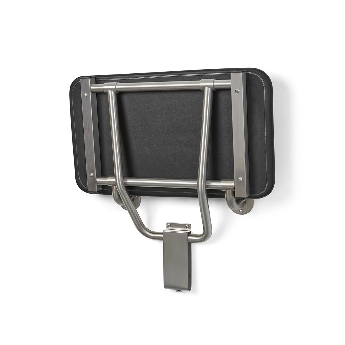 Seachrome 18" x 15" Black Padded Cushion Folding Wall Mount Bench Shower Seat, ADA Compliant
