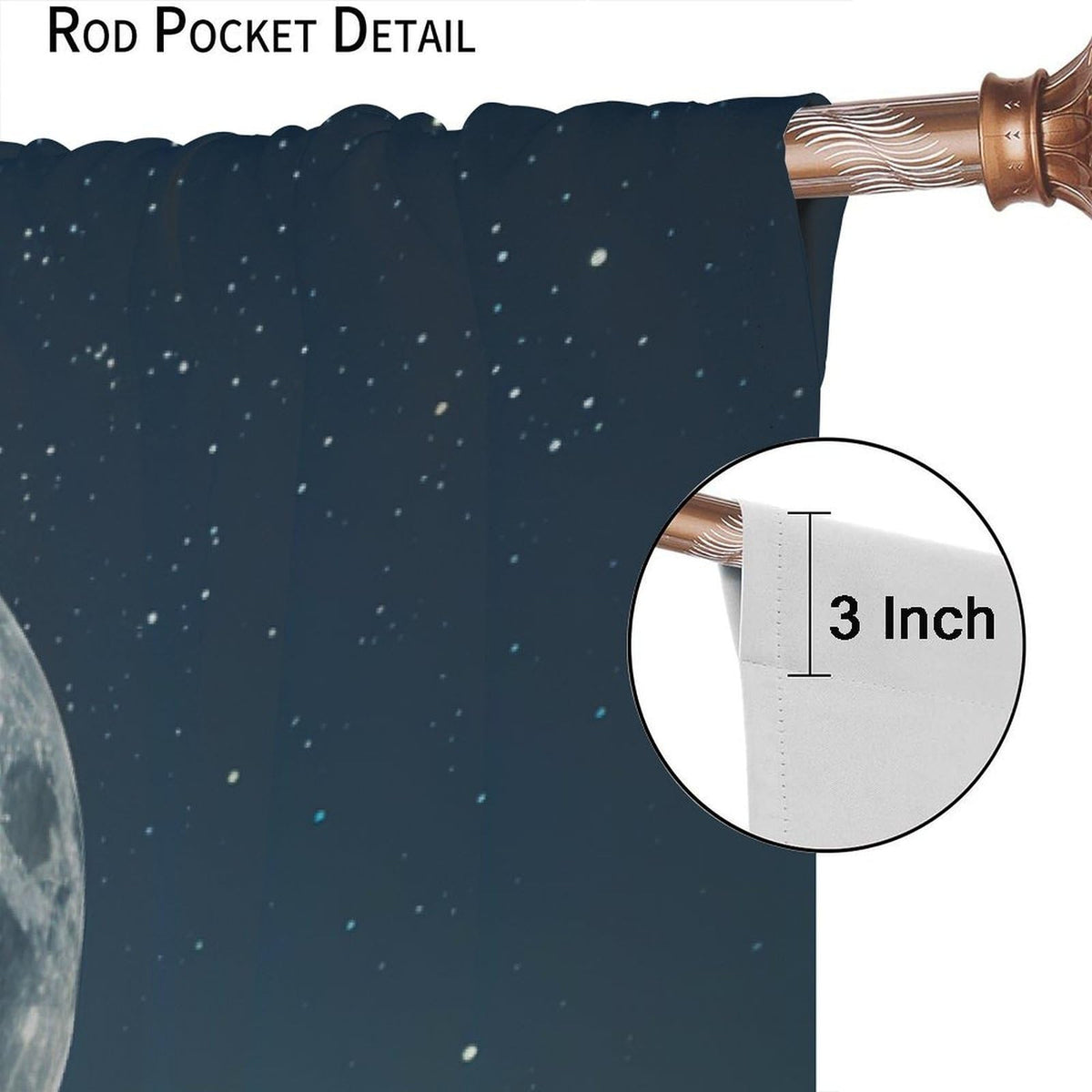 TOWINSFB Modern Sailboat Star Moon Blackout Curtains for Living Room Bedroom, Seaside Nature Ocean Window Curtains Rod Pocket Thermal Insulated Window Drapes, 2 Panels, Each 21" W x 63" L