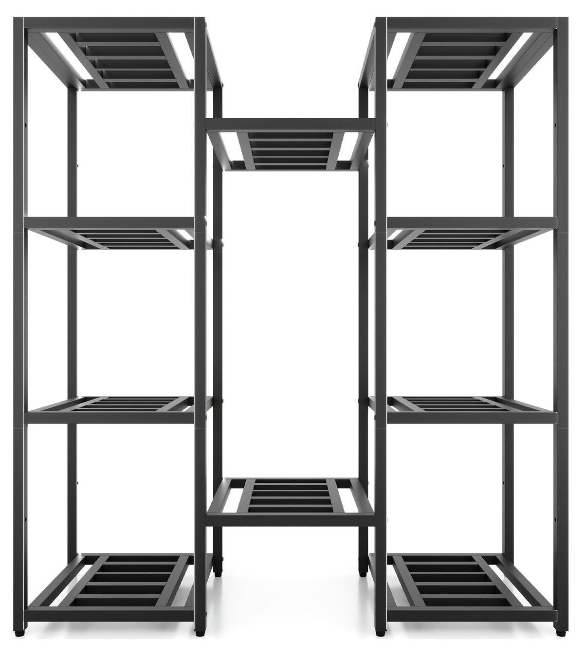 Hongsane Plant Stand Indoor Outdoor,10 Tier Tall Metal Plant Stands Holder,Heavy Duty Wrought Iron Plant Shelves for Multi Large Pots,Black Tiered Flower Display Riser for Living Room,Patio,Balcony