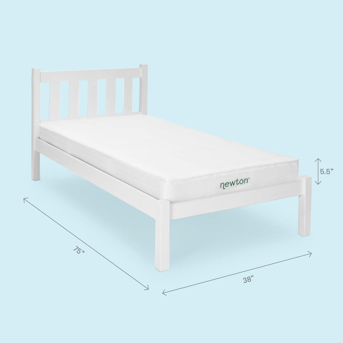 Newton Baby Kids' Twin Mattress - 100% Washable, Hypoallergenic, Breathable Wovenaire Core, GREENGUARD Gold Certified, Ideal Firmness and Comfort for Growing Kids, 38” x 75”