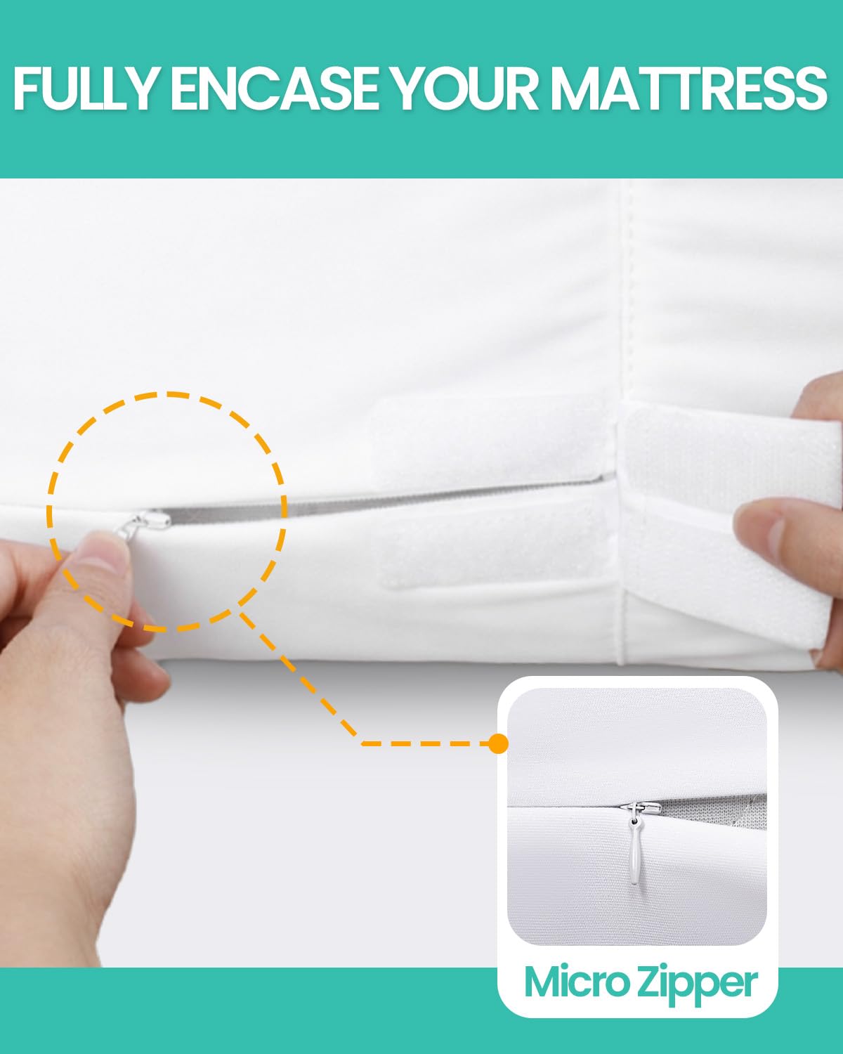 WINKAURA Twin Waterproof Mattress Protector with Soft Terry Top Fabric, Fits 12-15" Deep Pockets, Zippered Six-Sided Breathable Mattress Encasement Cover