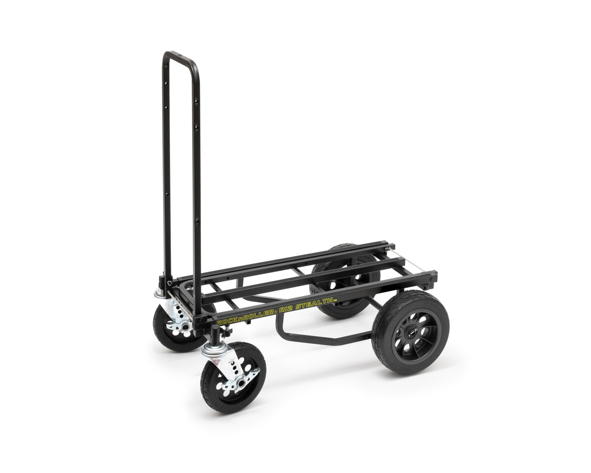 Rock-N-Roller R12STEALTH (All Terrain Stealth) 8-in-1 Folding Multi-Cart/Hand Truck/Dolly/Platform Cart/34" to 52" Telescoping Frame/500 lbs. Load Capacity, Black