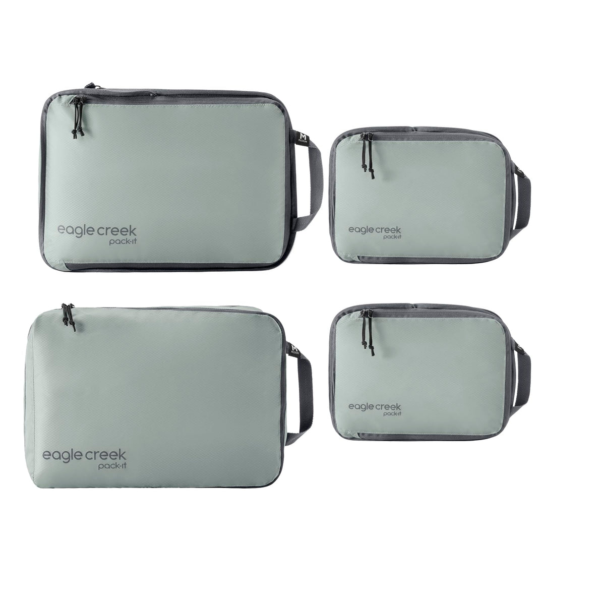 Eagle Creek Pack-It Isolate Carry-On Set - Compact Compression Cube Set for Optimizing Luggage Space - Convenient Top Handle - Internal Storage Divider - Water-Resistant - Washable - Storm Grey