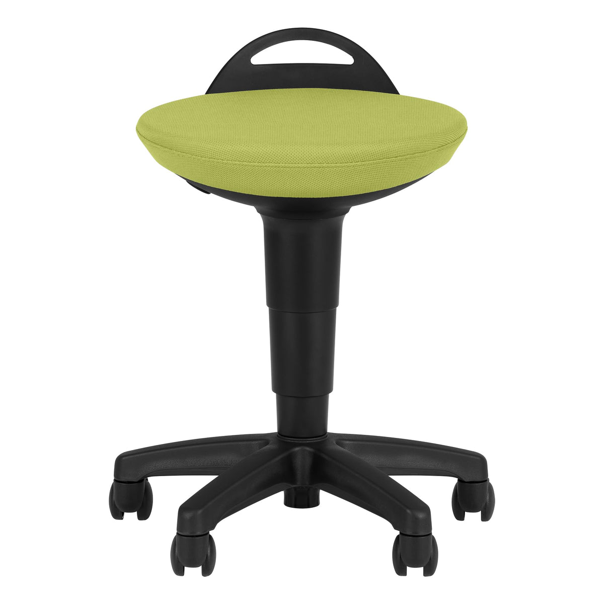 Rolling Adjustable-Height Padded Stool - Fern Green