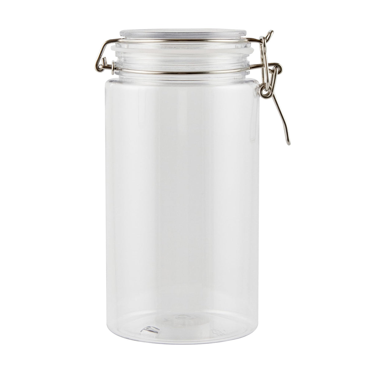 Restaurantware-Met Lux 51 Ounce Mason Jars, 20 Airtight Storage Jars With Lids - Rubber Gasket, Wide Mouth, Clear Plastic Round Canisters, Durable, For Kitchen And Pantry Storage Of Bulk Dry Food