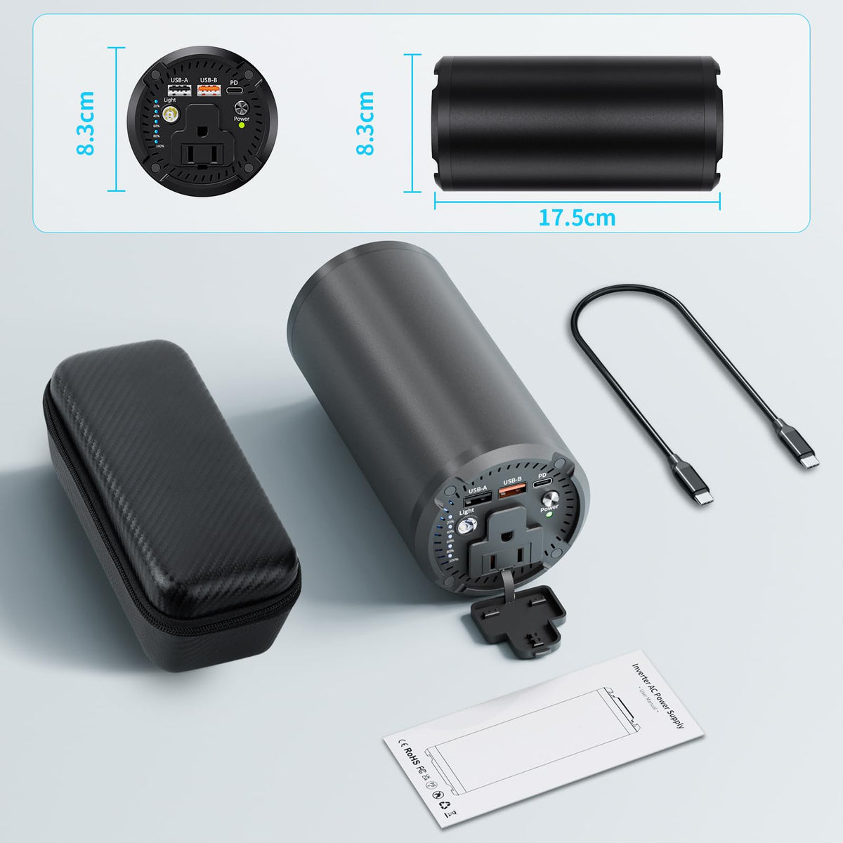 Portable Charger Laptop Power Bank With AC 100W Outlet,65W PD External Battery Pack Charger,Universal 98Wh/27000mAh lightweight Charger Power Station for Outdoor,travel,Camping,Home Office Emergency