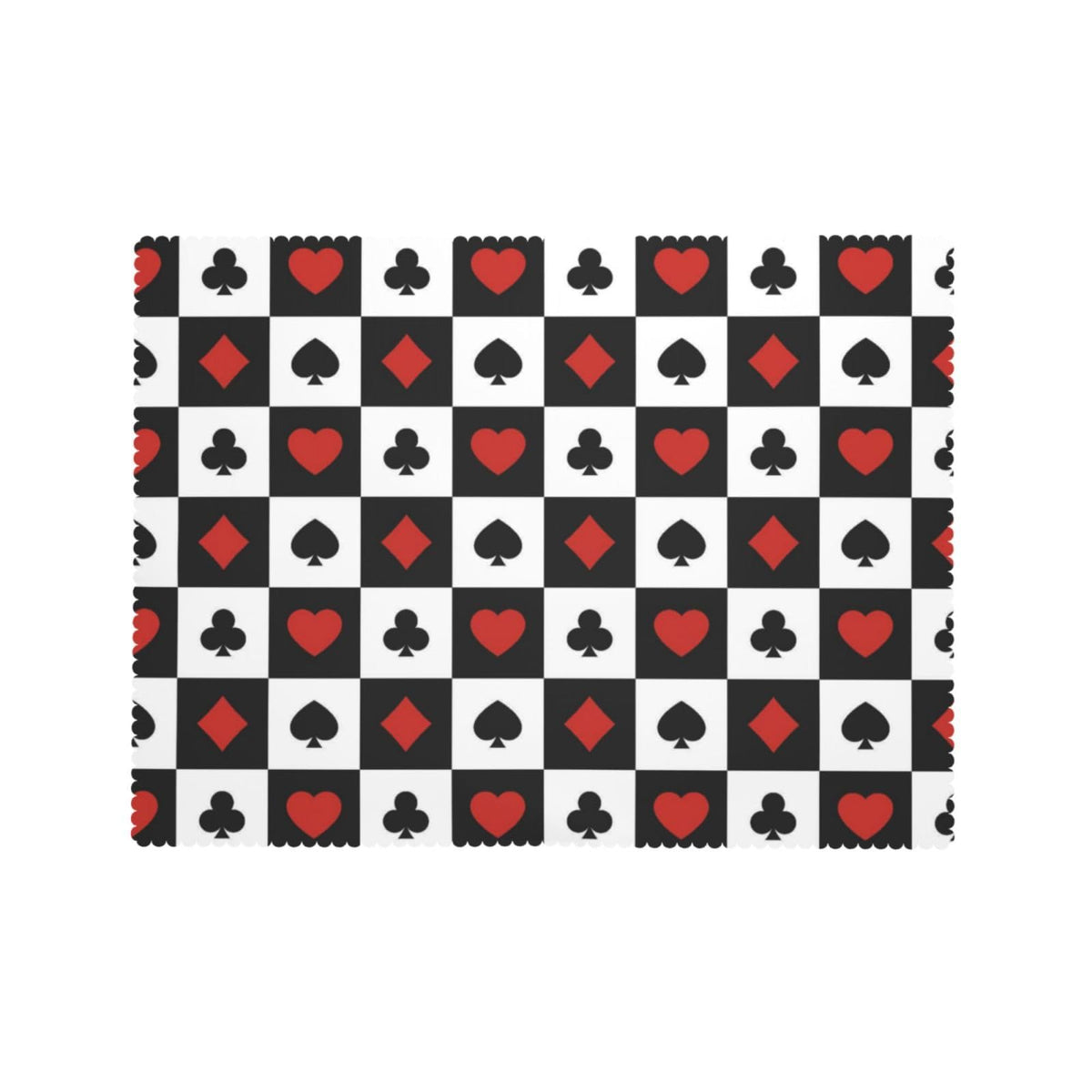 GOUROISE Playing Cards Rectangular Tablecloth, Card Pattern 54x72 Inch Wavy Lace Border Polyester Table Cloth for Dining, Kitchen, Parties