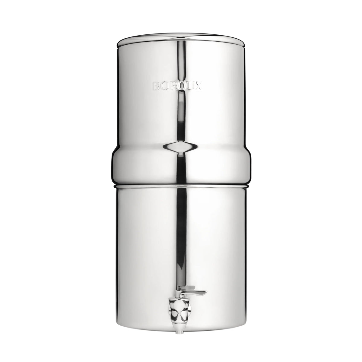Boroux Compact Gravity-Fed Countertop Stainless Steel Water Filter System | 1.8 Gallons with 2 Authentic Black Foundation Filters