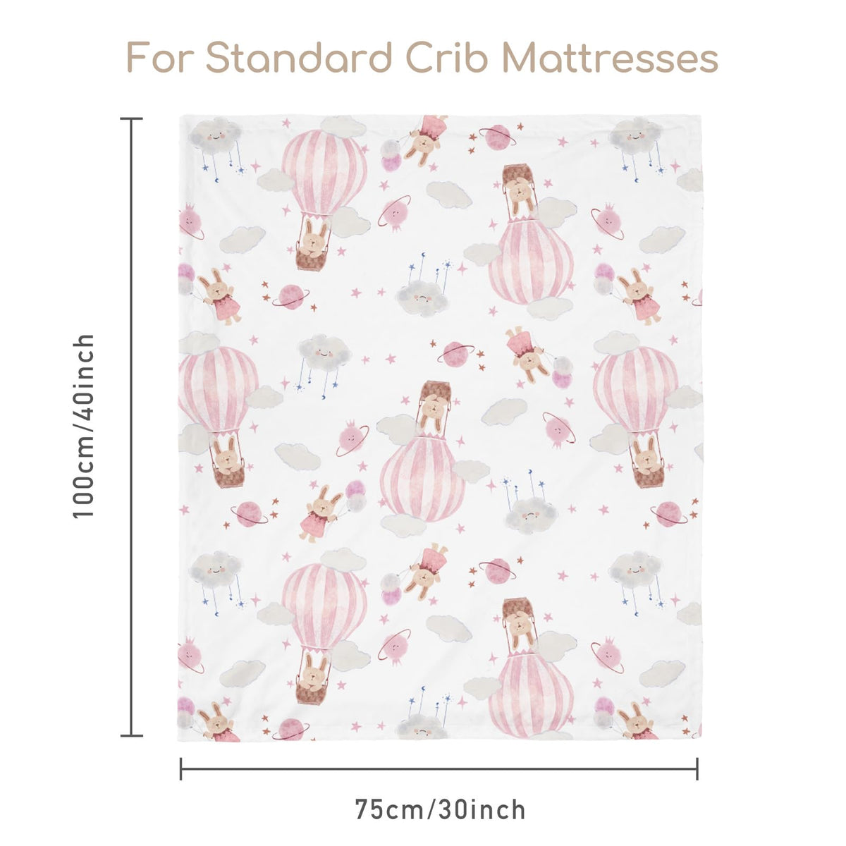 CIVARUA KIDS Minky Baby Blanket Pink Cute Bunny Blanket, Soft Cozy Nursery Blanket for Girls Boys, Fluffy Toddler Infants Warm Nursery Bed Blankets for Crib Stroller or Carseat, 30x40 Inches, Pink