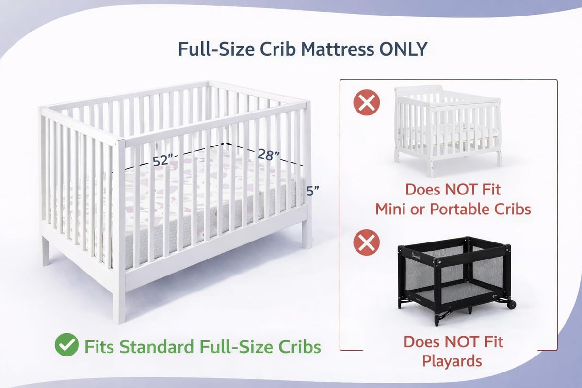 Dream On Me Twilight 5” 2-in-1 Breathable Spring Coil Crib & Toddler Mattress – Firm Infant Side & Plush Toddler Side, Reversible Design, Waterproof Vinyl Cover, GREENGUARD Gold & BSA Certified