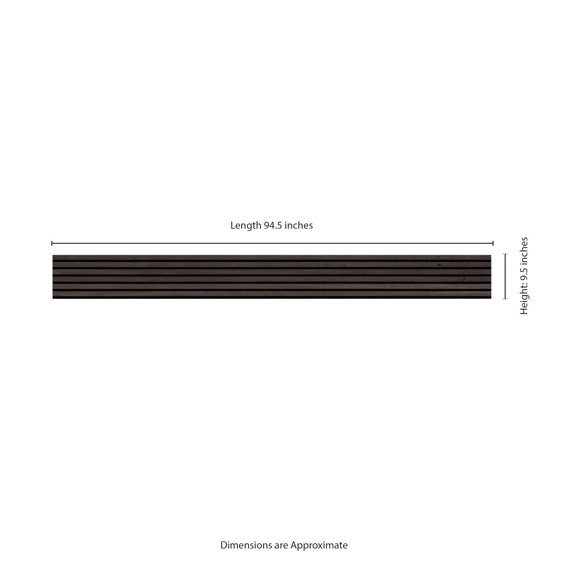 MSI 4-Pack Acoustic Wood Slat Wall Panels for Interior Decor, 3D Fluted Sound Absorbing Wood Paneling for Accent Wall Ceiling Kitchen Living Room Bedroom, Eco-Friendly MDF - 9.5 in. x 94.5 in. - Umber