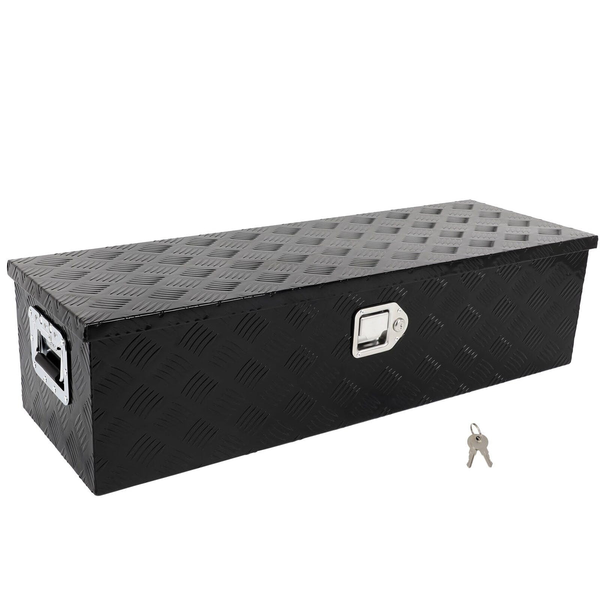SCITOO 39 Inch Truck Bed Tool Box,Aluminum Heavy Duty Diamond Plate Crossover Storage for Most Full Size Pickups,Lockable Weatherproof Chest,Fits 39" Truck Beds,Easy Access to Load and Unload