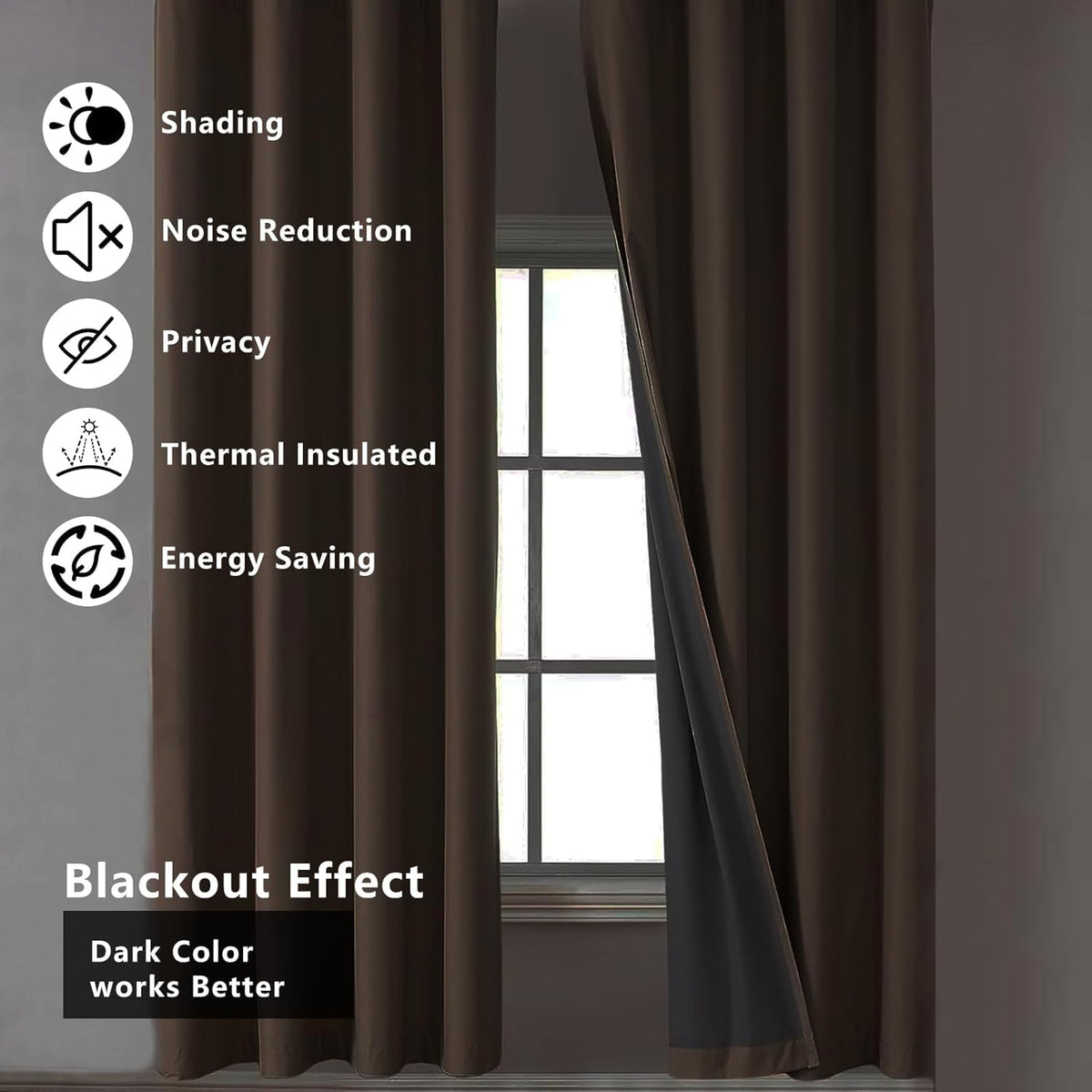 Fall Forest Curtains for Living Room 63 Inch Length Birch Tree Blackout Curtains for Bedroom, Autumn Landscape Drapes Thermal Insulated Room Darkening Grommet Window Treatments 2 Panels