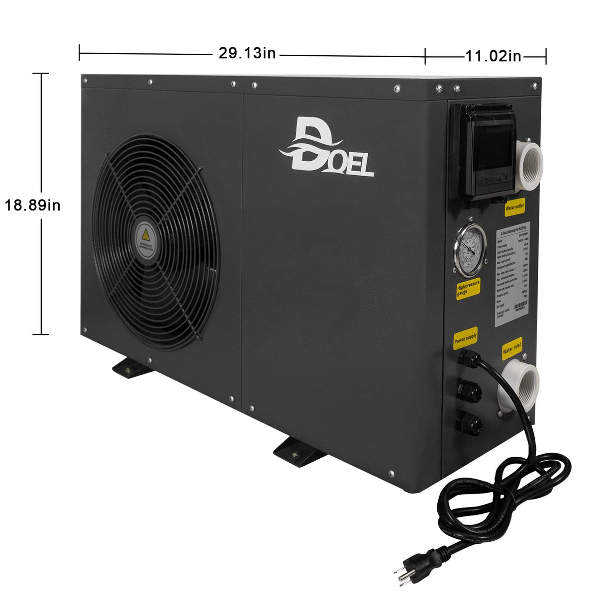 DOEL 20000 BTU Swimming Pool Heat Pump for Above-Ground/In-ground Pools, 5.56 kW Electric Pool Heater with Titanium Heat Exchanger, 110V 60Hz