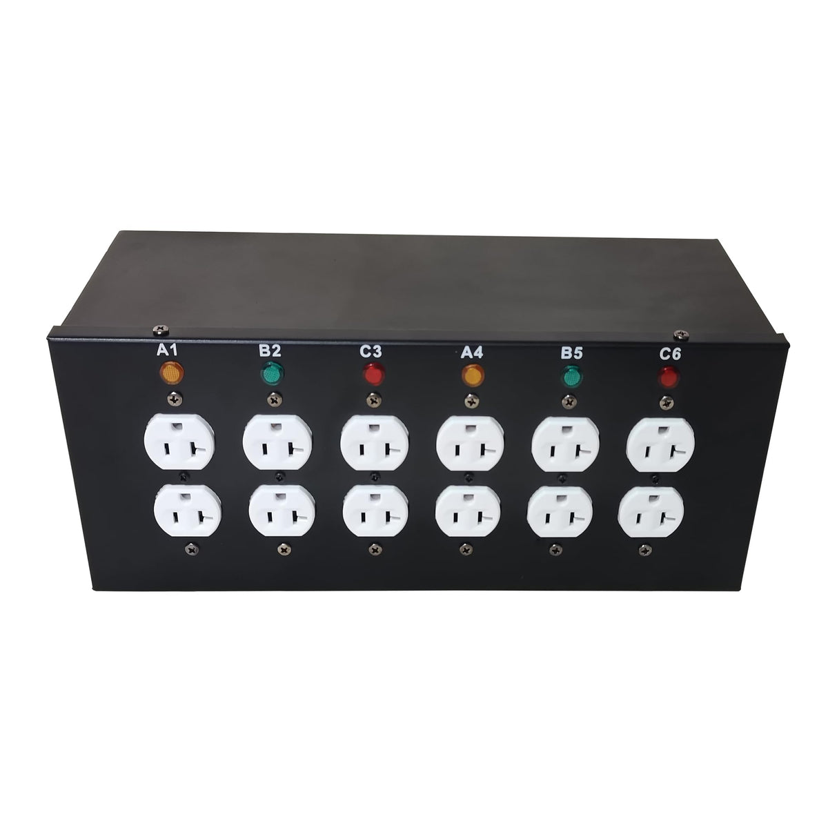 JUNMAN 6 Channel L14-30 to 12 Edison Power Distro Distributor Box for Stage DJ Lighting Party Event Show
