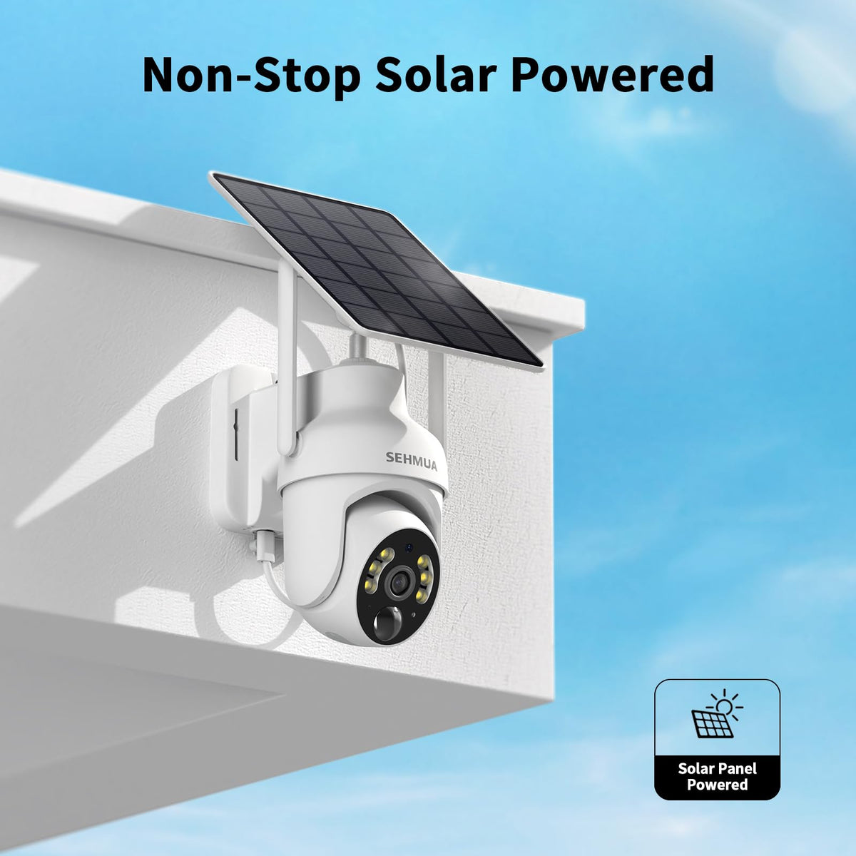 SEHMUA 2K Solar Security Cameras Wireless Outdoor, 2 Pack 360° View Pan/Tilt WiFi Security Camera Outside with Color Night Vision,Easy to Install, PIR Alarm, 2-Way Audio
