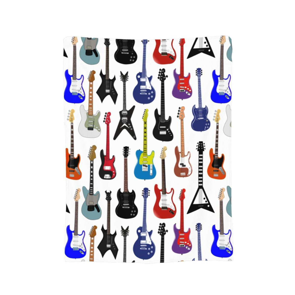 Electric Guitars Pattern Throw Blanket Music Soft Fleece Blanket Men Women Gift for Kids Boys Girls for Party Couch Sofa Bed Deco Blankets 50x40 Inch