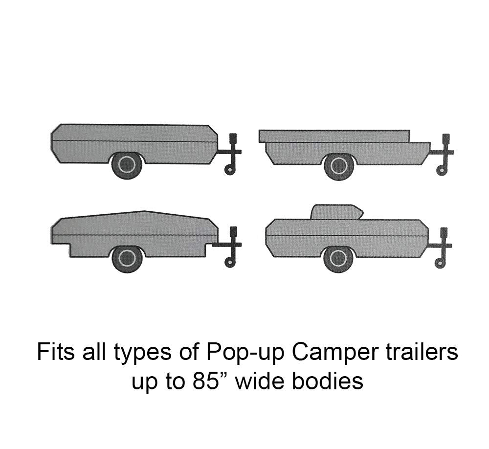GEARFLAG Pop-up Folding Camper Cover Fits 18'-22' with Reinforced Windproof Side-Straps Anti-UV Water-Resistance Heavy Duty Triple Layers for Trailer RV (Fits 18' - 22')