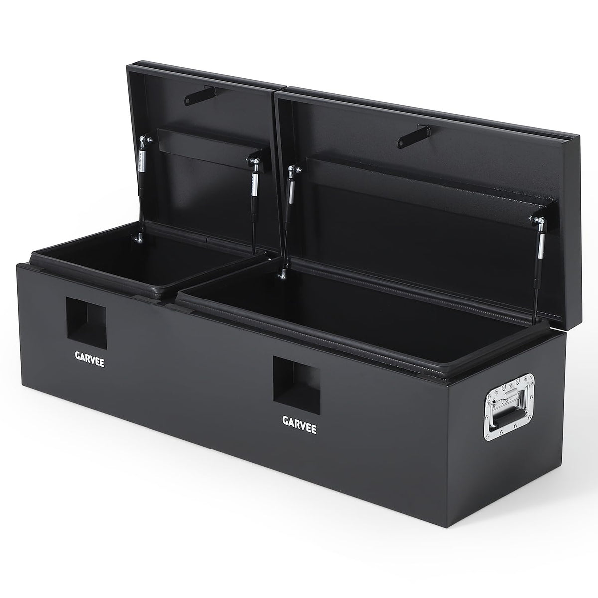 Garvee Heavy Duty Steel Truck Bed Tool Box, Truck Tool Box with Side Handle, Waterproof Trailer Storage Tool Box Chest Box Organizer for Pickup, Truck Bed, RV, Trailer