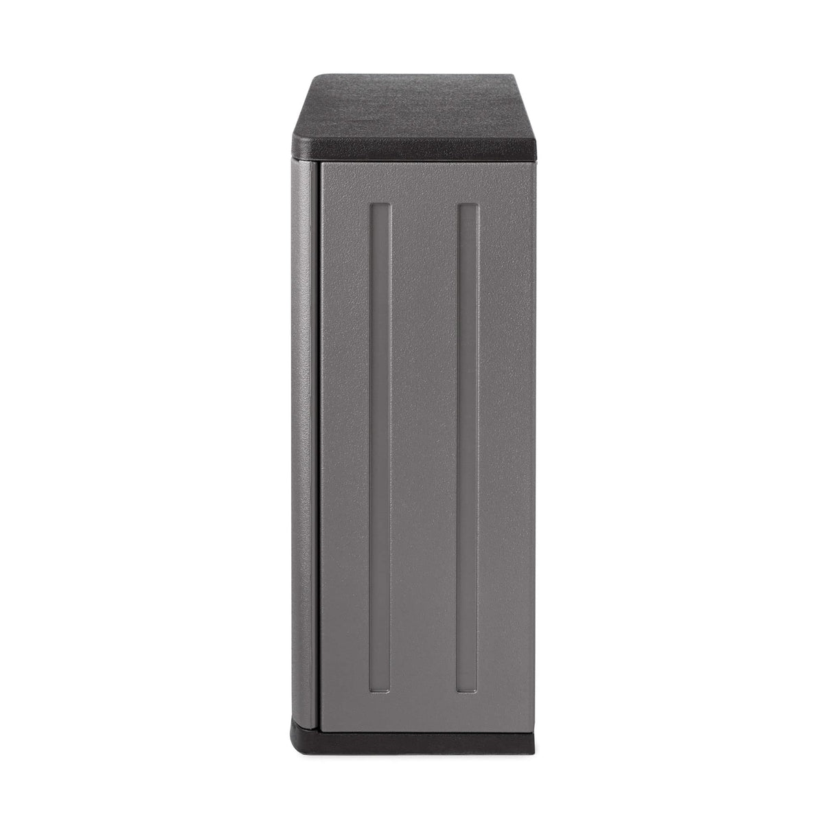 Suncast Wall Storage Cabinet for Garage Organization - 4 Cu. Ft. Wall Mounted Garage Cabinet with Shelf for Garden Supplies, Paint Cans & Outdoor Tools, Multi-Wall Resin Construction, Platinum