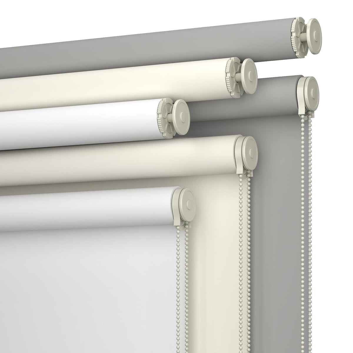 No Drill No Tools 100% Blackout Roller Shade | UV Protection | Easy-Care Fabric | Roller Blind for Windows & Doors | Pull Down Window Shade - White (60.5" W x 75" H)
