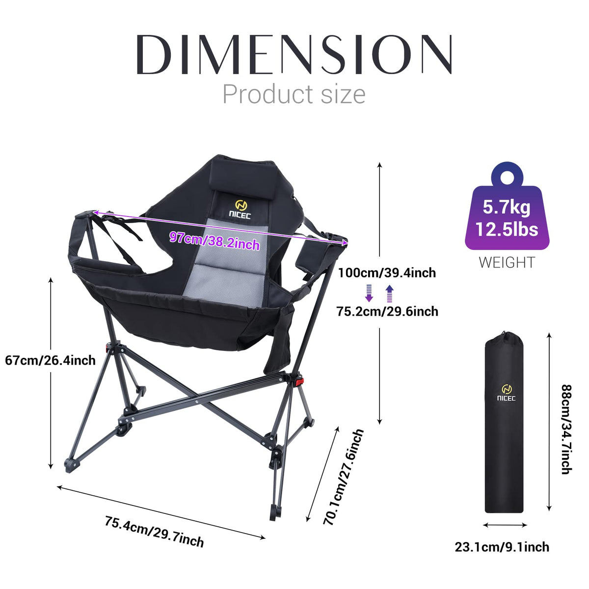 Hammock Camping Chair with Footrest, Heated Camping Chair, Hammock Camping Chair, Camping Chair Rocker 1-P + Hammock Camping Chair, Camping Chair Rocker, Swinging Chair, High Back with Stand 1-P