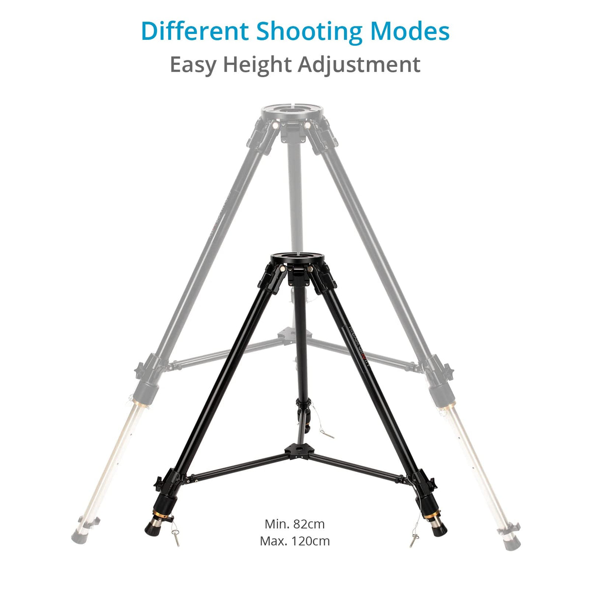 Proaim Gravity Heavy-Duty Camera Tripod Stand - Flat Base for Heavy Camera, Slider, Jib/Crane, Geared Headed & More. Payload up to 250kg / 550lb. (TP-GVTY-01)