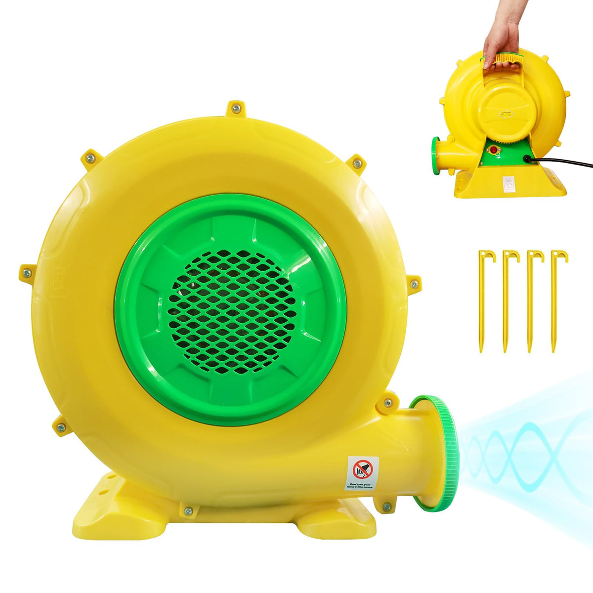 GONFLABLE Air Blower, 480W 0.64HP Bounce House Blower, Portable Inflatable Bubble HOU-se Blo-wer, Perfect for Inflatable Bounce House, Bouncy Castle, Jumper, Water Slid, Corded(480 Watt 0.6HP)