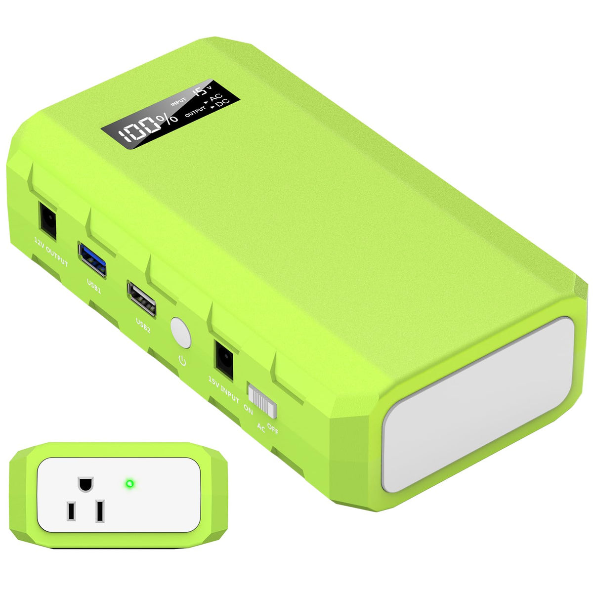 powkey Portable Power Station with AC Outlet, 65W/110V External Battery Pack 24000mAh/88.8Wh Power Pack, Portable Power Source Supply Backup for Outdoor Tent Camping Home Office
